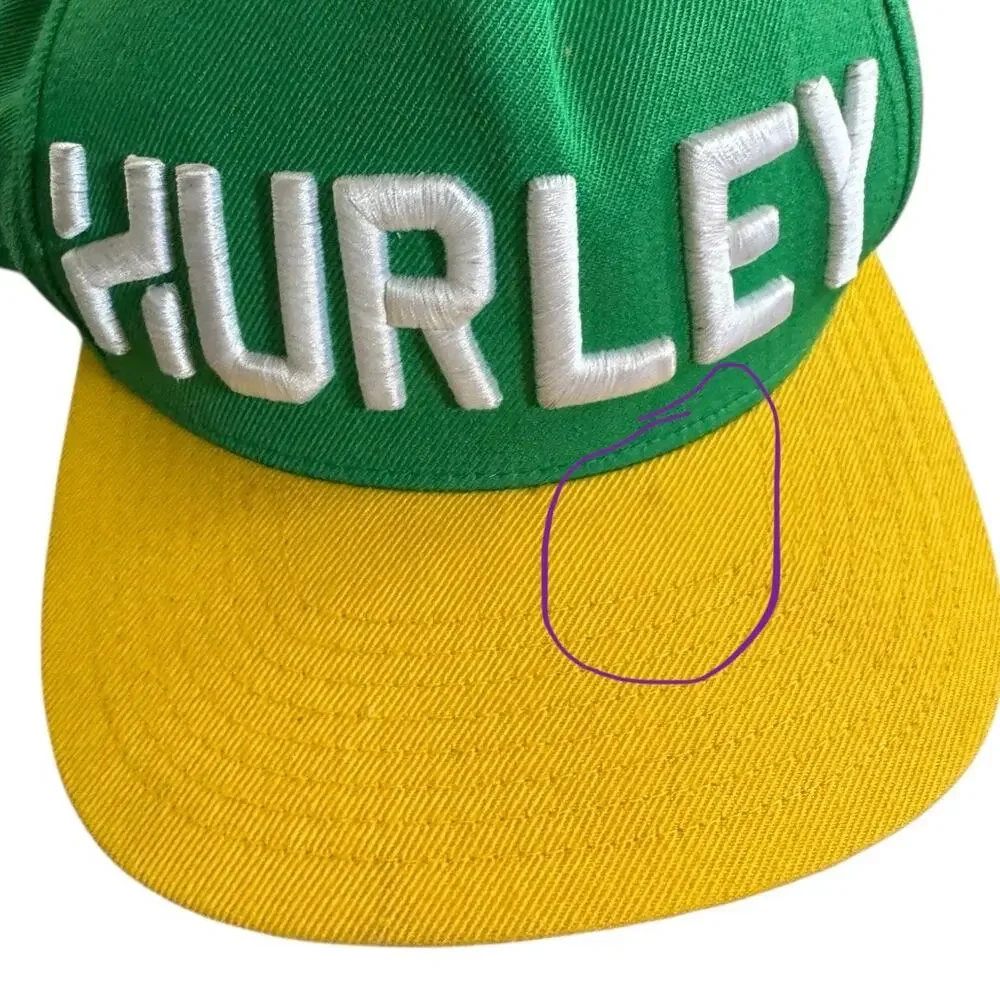 Hurley Classics Yupoong Brasil Brazil Flag Under Brim Ball Cap Wool Blend Green